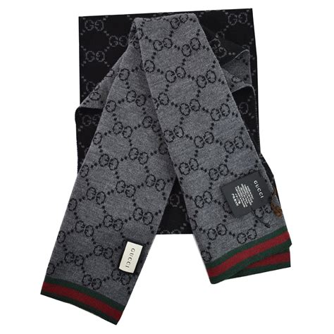 gucci jacquard knit scarf|gg jacquard wool silk scarf.